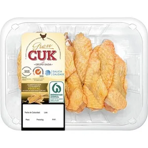Alas Partidas de Pollo Certificado Criado con Alimentación Vegetal Peso Aproximado  Gran CUK 350 G