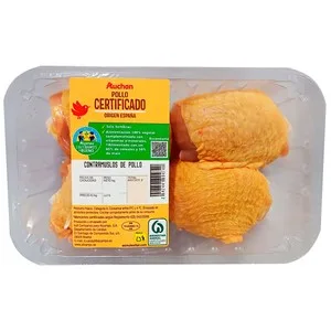 Alcampo Cultivamos LO Bueno  Contramuslos de Pollo Certificado con Piel Bandeja. 412.5 G