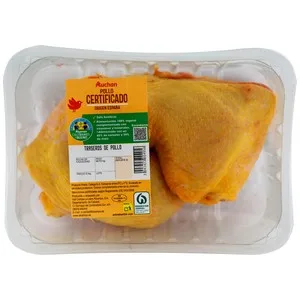 Alcampo Cultivamos LO Bueno  Cuartos Traseros de Pollo Certificado con Piel Bandeja. 975 G