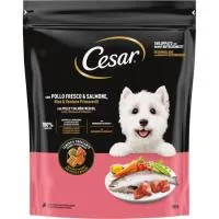 Alimento de Pollo, Salmón y Verdura para Perro César, Saco 800 G