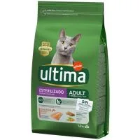 Alimento de Salmón Gato Esterilizado Ultima, Saco 1,5 Kg