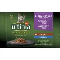 Alimento Húmedo de Buey&atún Gato Esterili. Ultima, Bolsa 340 G