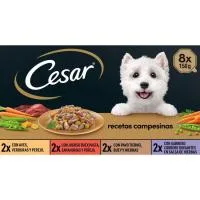 Alimento Húmedo para Perro Receta Campesina César, Pack 8x150 G