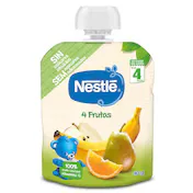 Alimento Infantil con Puré de Pera, Manzana, Naranja y Plátano Nestlé Naturnes Bolsa 90 G