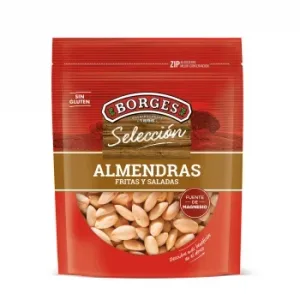 Almendras Fritas y Saladas Selección Borges sin Gluten Doy Pack 160 G.