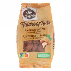 Almendras Tostadas sin Sal Añadida Carrefour 200 G.