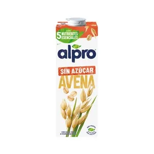 Alpro Bebida de Avena 100% Vegetal, sin Azúcar ni Edulcorantes  1 L 1000 ML