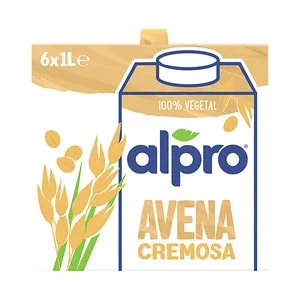 Alpro Bebida de Avena 100% Vegetal, sin Azúcares Añadidos  6 X 1 L. 6000 ML