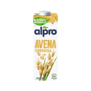 Alpro Bebida de Avena Cremosa, 100% Vegetal, sin Azúcares Añadidos 1 L. 1000 ML
