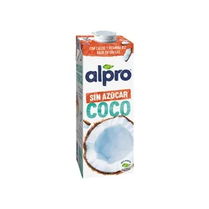 Alpro Bebida de Coco 100% Vegetal, sin Azúcar ni Edulcorantes 1 L. 1000 ML