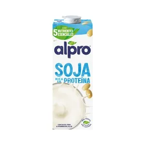 Alpro Bebida de Soja, 100% Vegetal, Rica en Proteína Vegetal  1 L. 1000 ML