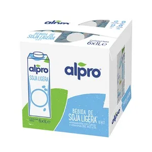 Alpro Bebida de Soja Ligera Enriquecida con Calcio y Vitaminas B2, B12 y D 6 X 1 L. 6000 ML