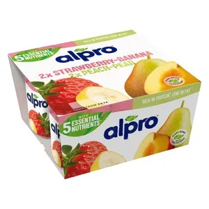 Alpro Especialidad de Soja Fermentada con Fresa y Plátano (2) o Pera y Melocotón (2) 4 X 125 G. 500 G