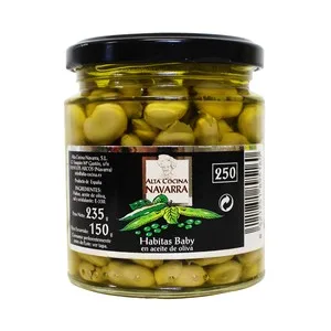 Alta Cocina Habitas Baby en Aceite de Oliva Frasco de 135 G.