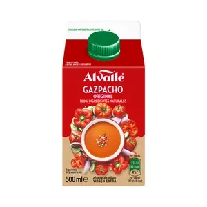 Alvalle Gazpacho Receta Original Elaborado con Ingredientes 100% Naturales Alvalle 500 Ml.