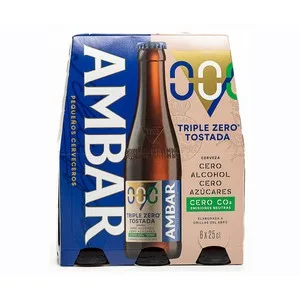 Ambar Tostada  Cervezas sin Alcohol 0,0 % Pack 6 Uds. X 25 Cl. 1500 ML