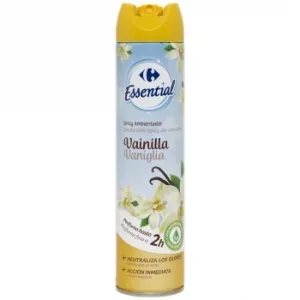Ambientador Aerosol de Vainilla Essential Carrefour 300 Ml.