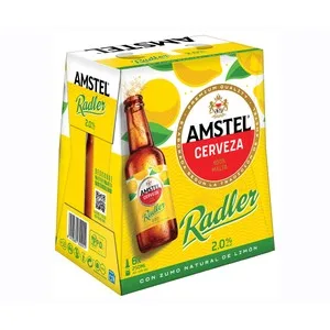 Amstel Radler Cerveza con Zumo Natural de Limón 6 X 250 Ml 1500 ML