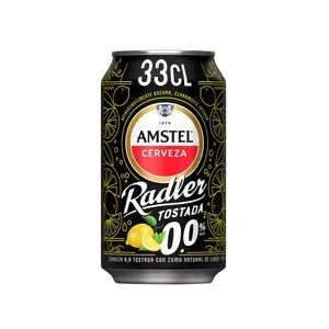 Amstel Radler Cerveza Tostada con Limón 0,0 % Alcohol 33 Cl. 330 ML