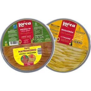 Anchoas 00 en Aceite de Oliva Virgen Extra + Boquerones al Vinagre Pack 2 Lorea
