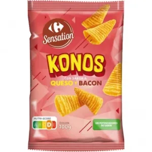 Aperitivo de Maíz Sabor Queso y Bacon Konos Carrefour 100 G.