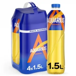 Aquarius Bebida Isotónica Sabor Naranja Pack 4 Botellas 1,5 L.