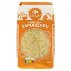 Arroz Largo Vaporizado Carrefour Classic 1 Kg.