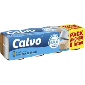 Atún Claro en Aceite de Girasol Formato Ahorro Pack 8 Calvo