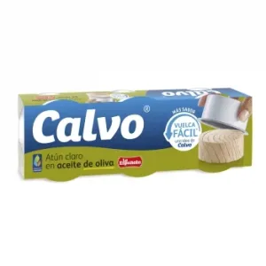 Atún Claro en Aceite de Oliva Calvo Pack de 3 Unidades de 52 G.