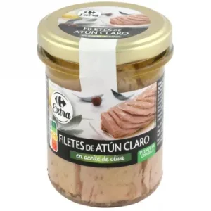 Atún Claro en Aceite de Oliva Extra Carrefour 140 G.
