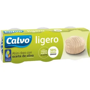 Atún Claro en Aceite de Oliva Ligero Pack 3 Calvo