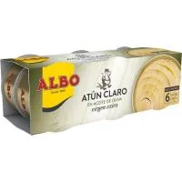 Atún Claro en Aceite de Oliva Virgen Albo, Pack 6x65 G