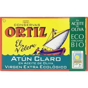 Atún Claro en Aceite de Oliva Virgen Extra Ecológico  Ortiz 82 G