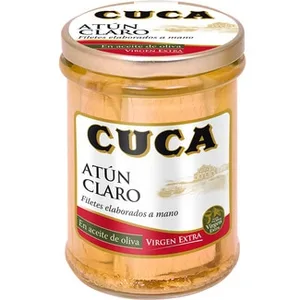 Atún Claro en Aceite de Oliva Virgen Extra Filetes Elaborados a Mano  Cuca 117 G