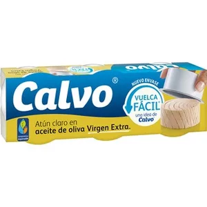 Atún Claro en Aceite de Oliva Virgen Extra Vuelca Fácil Pack 3  Calvo 52 G