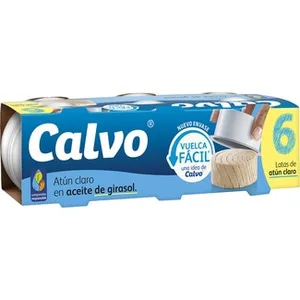Atún Claro en Aceite Girasol Vuelca Fácil Pack 6 Calvo