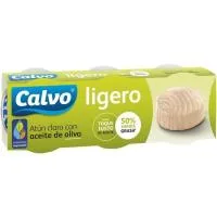 Atún Claro Ligero en Aceite de Oliva Calvo, Pack 3x60 G