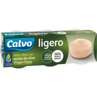 Atún Claro Ligero en Aceite O. Virgen Extra Calvo, Pack 3x60 G