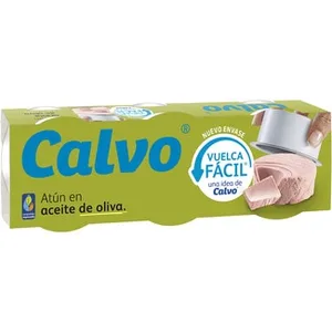 Atún en Aceite de Oliva Vuelca Fácil Pack 3  Calvo 52 G