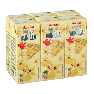 Auchan Batido con Sabor a Vainilla 6 X 200 Ml. Producto Alcampo 1200 ML