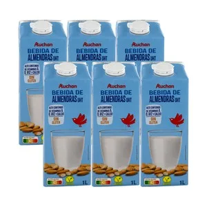 Auchan Bebida de Almendras Enriquecida con Calcio 6 X 1l. Producto Alcampo 6000 ML