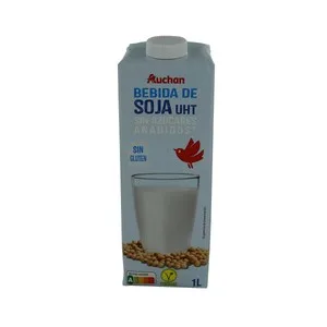 Auchan Bebida de Soja sin Azúcares Añadidos ni Gluten 1 L. Producto Alcampo 1000 ML