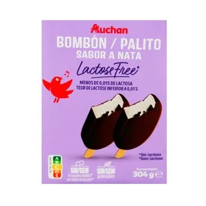 Auchan Bombón de Helado de Nata sin Azúcares Añadidos, sin Gluten y sin Lactosa 4x110 Ml. Producto Alcampo 440 ML