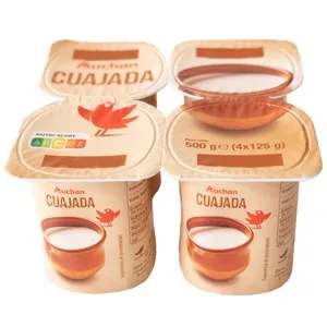 Auchan Cuajada Natural 4 X 125 G. Producto Alcampo 500 G