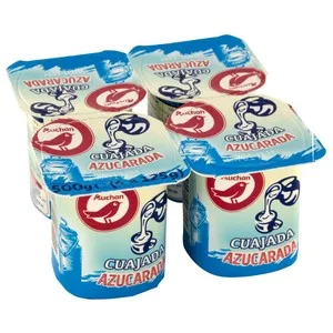 Auchan Cuajada Natural Azucarada 4 X 125 G. Producto Alcampo 500 G