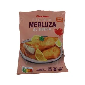 Auchan Filetes de Merluza al Huevo, Ultracongelados 600 G. Producto Alcampo