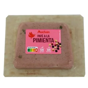 Auchan Paté a la Pimienta, sin Gluten y sin Lactosa 75 G. Producto Alcampo