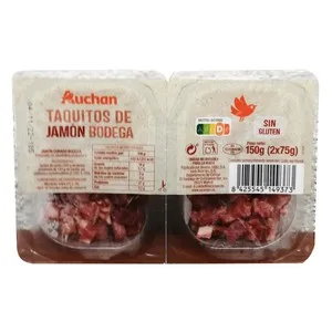 Auchan Taquitos de Jamón Curado en Bodega 2 X 75 G. Producto Alcampo 150 G