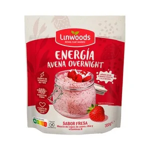 Linwoods Avena y Semillas de Chia, con Sabor a Fresa, Lista para Añadir Leche o Bebida Vegetal 300 G.