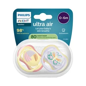 Avent Ultra Air de Philips Chupetes de 0 a 6 Meses, con Tetina con Diseño Ortodóntico 2 Uds.